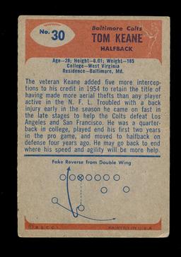 1955 Bowman Football Card #30 Tom Keane Baltimore Colts