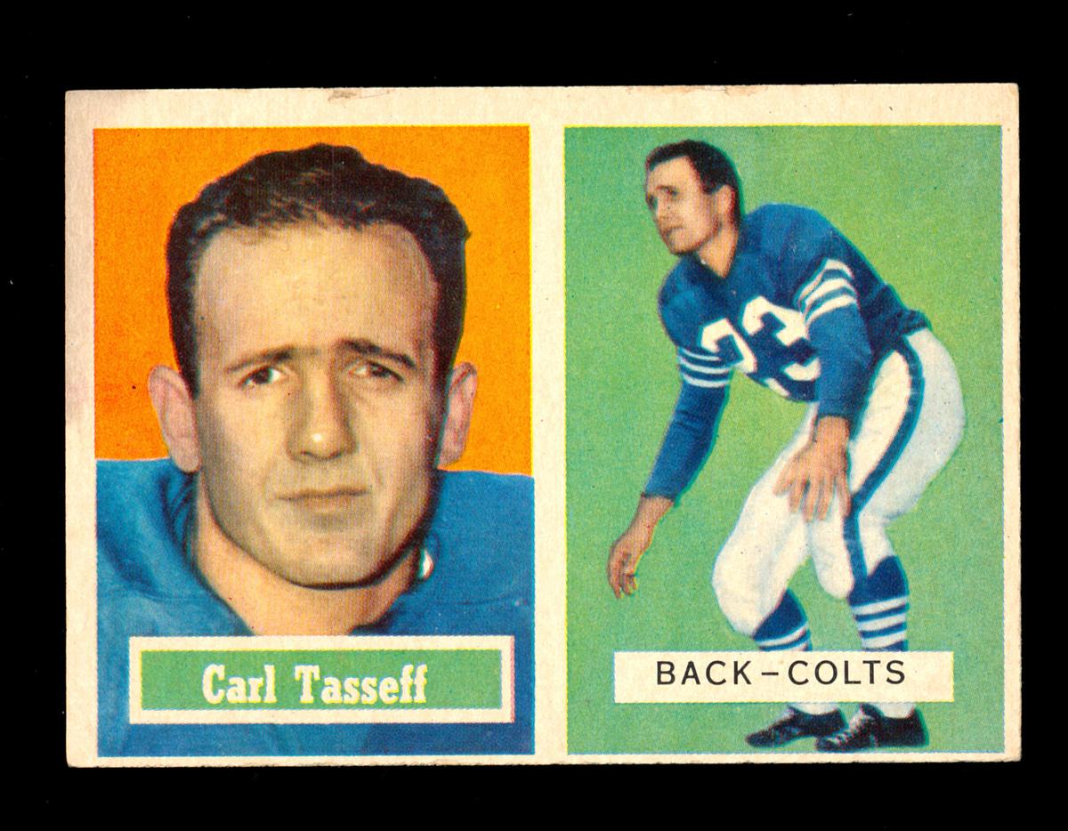 1957 Topps Football Card #77 Carl Tasseff Baltimore Colts