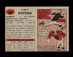 1957 Topps Football Card #83 James Patton New York Giants