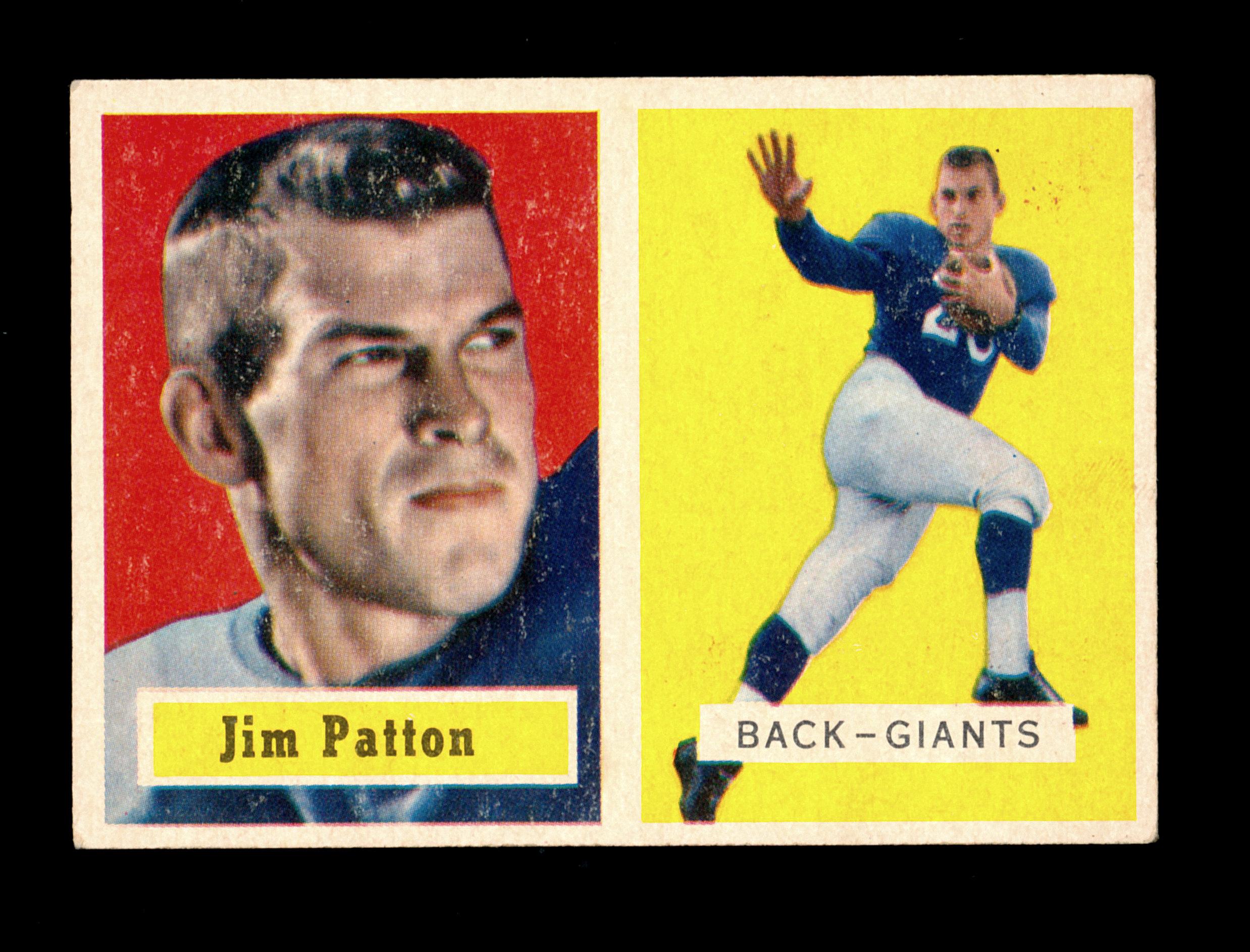 1957 Topps Football Card #83 James Patton New York Giants