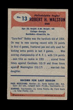 1955 Bowman Football Card #13 Robert Walston Philadelphia Eagles