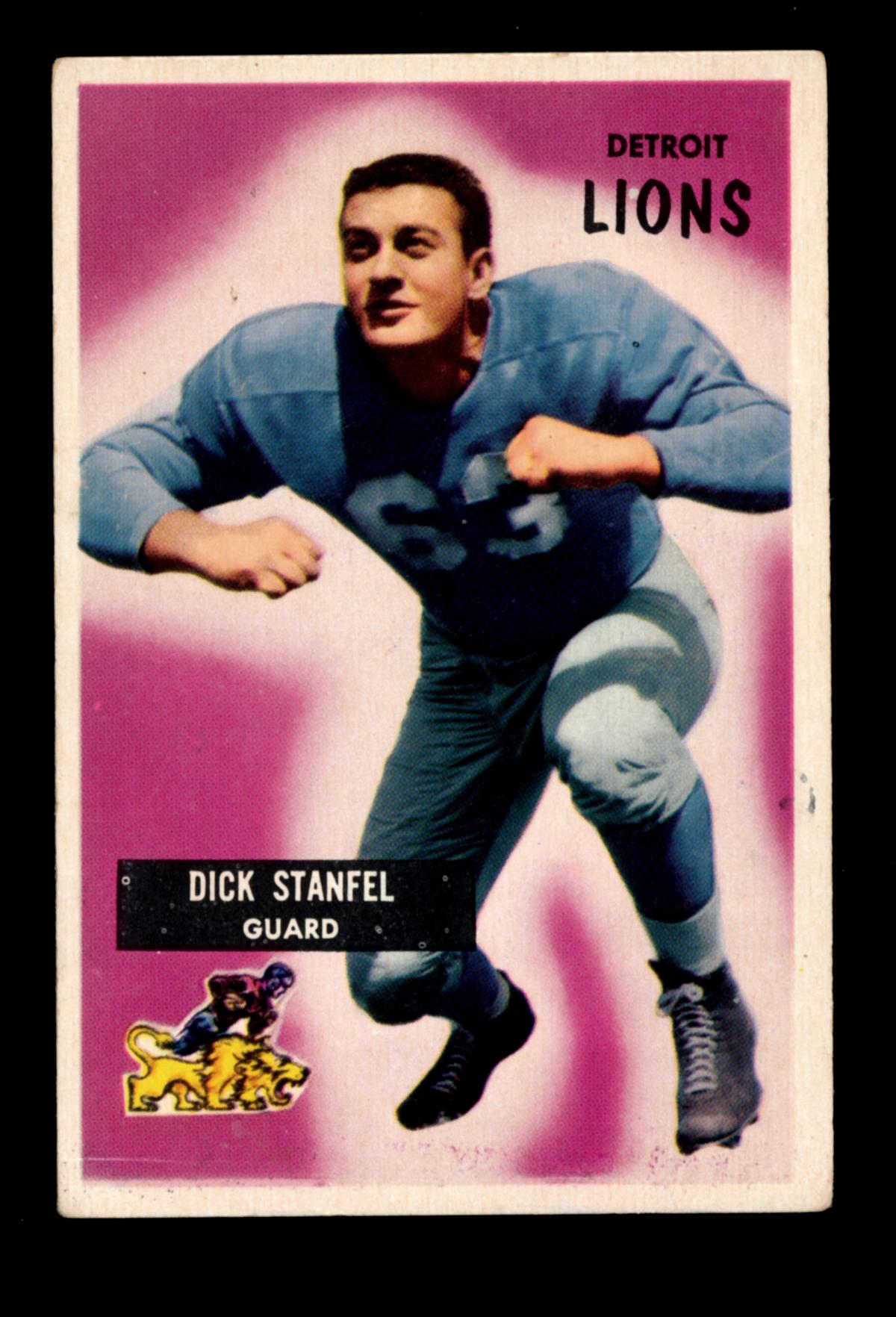 1955 Bowman ROOKIE Football Card #36 Rookie Hall of Famer Dick Stanfil Detr