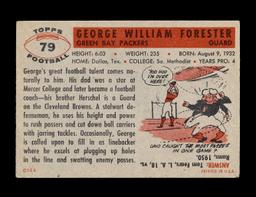 1956 Topps Football Card #79 George Forester Green Bay Packers