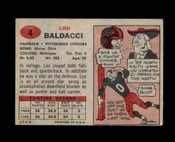 1957 Topps Football Card #4 Lou Baldacci Pittsburgh Steelers