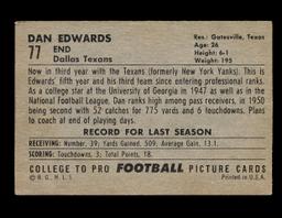 1952 Bowman Large Football Card #77 Dan Edwards Dallas Texans