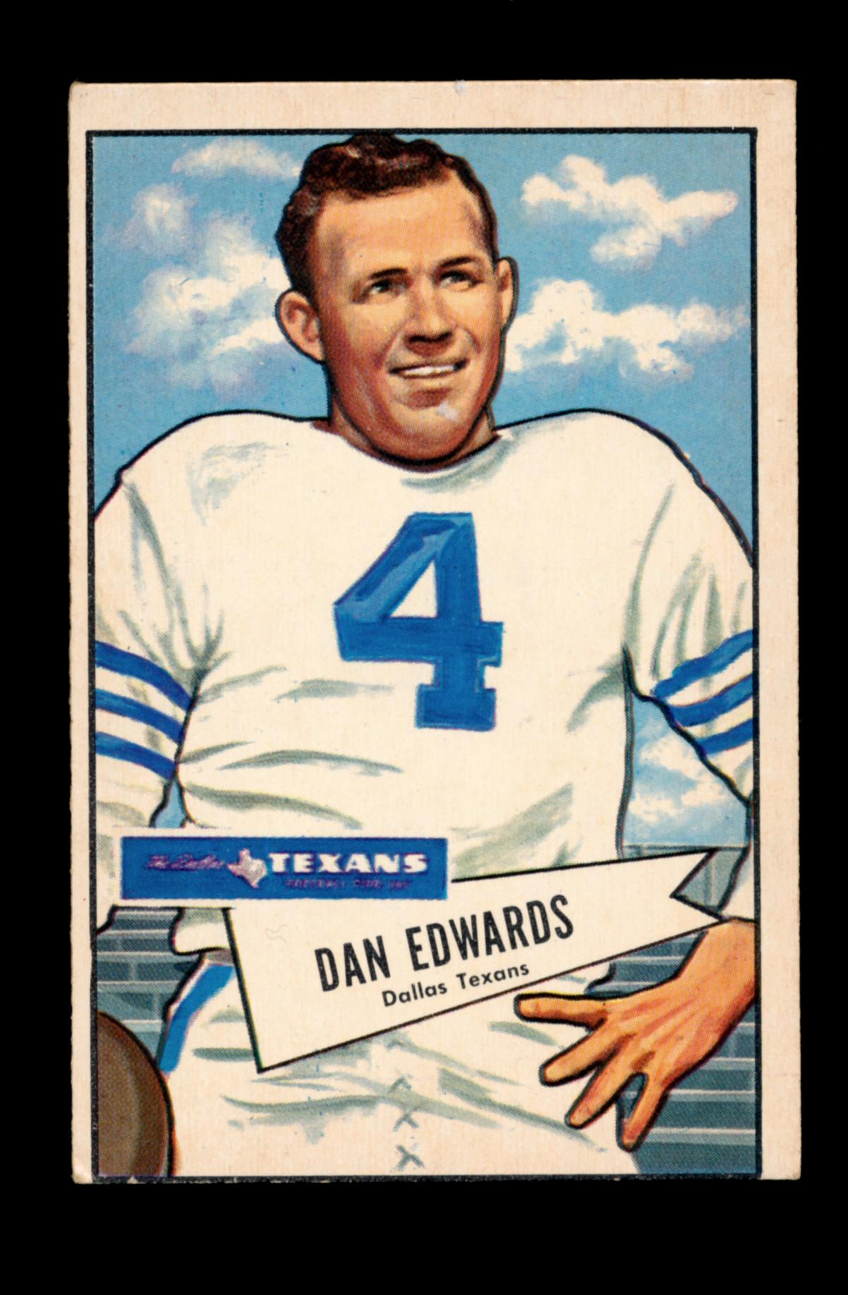 1952 Bowman Large Football Card #77 Dan Edwards Dallas Texans