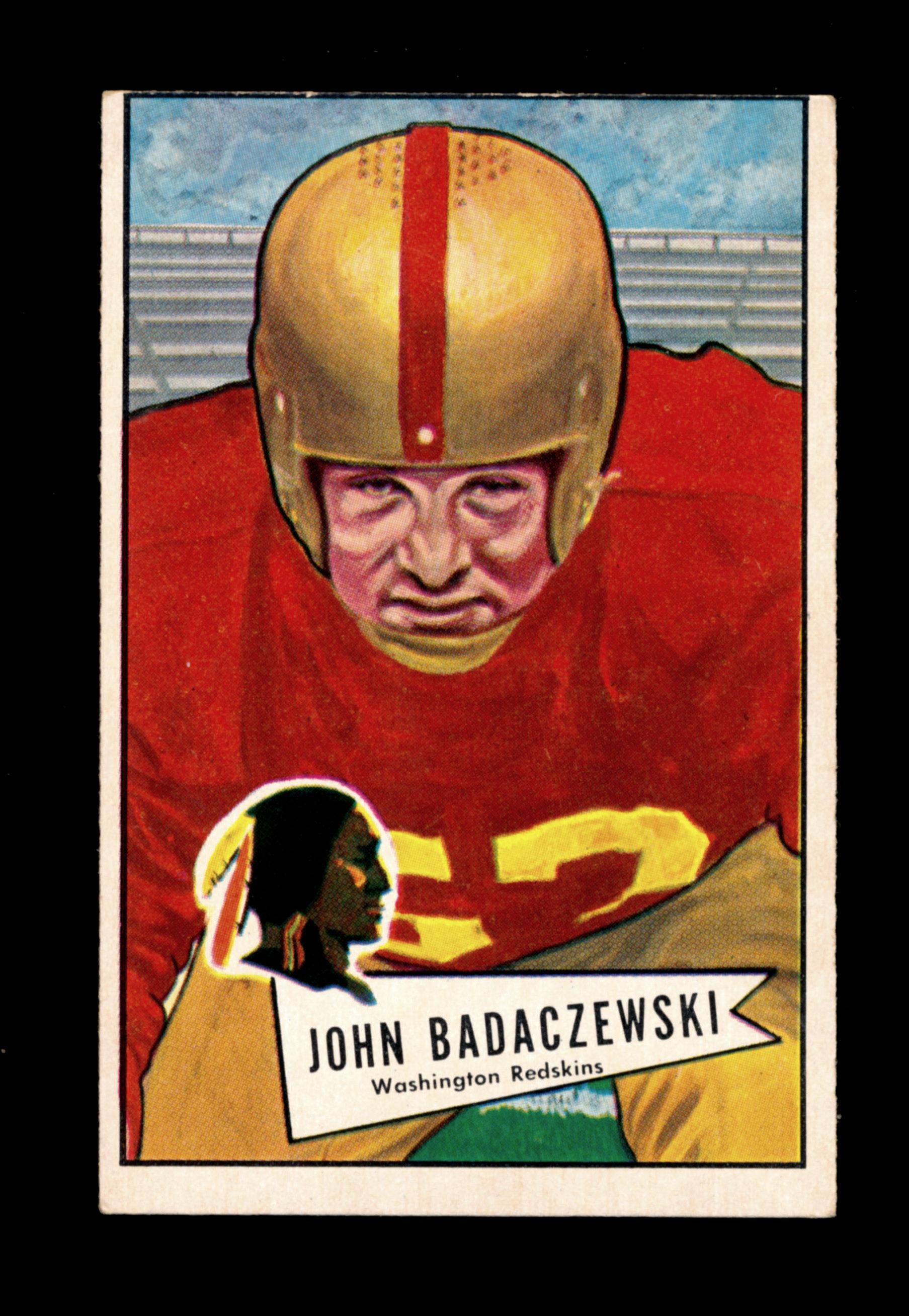 1952 Bowman Large Football Card #112 John Badaczewski Washington Redskins