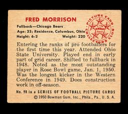 1950 Bowman Football Card #98 Fred Morrison Chicago Bears