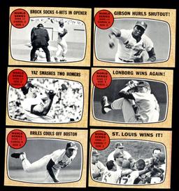 (6) 1968 Topps Baseball Cards (1967 World Series Games)