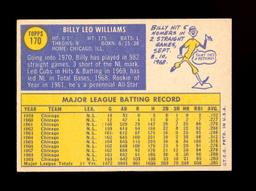 1970 Topps Baseball Card #170 Hall of Famer Billy Williams Chicago Cubs