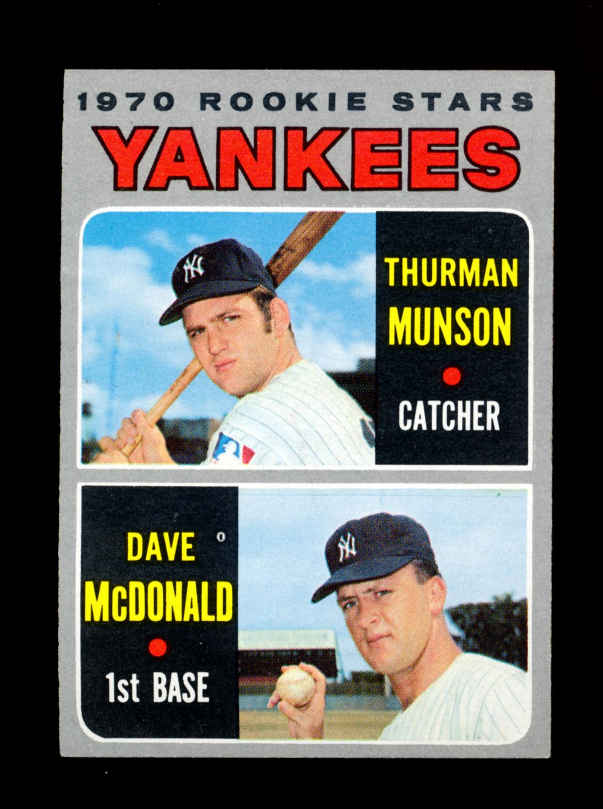 1970 Topps ROOKIE Baseball Card #189 Yankees Rookie Stars: Thurman Munson-D