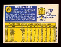 1970 Topps Baseball Card #400 Denny McLain Detroit Tigers