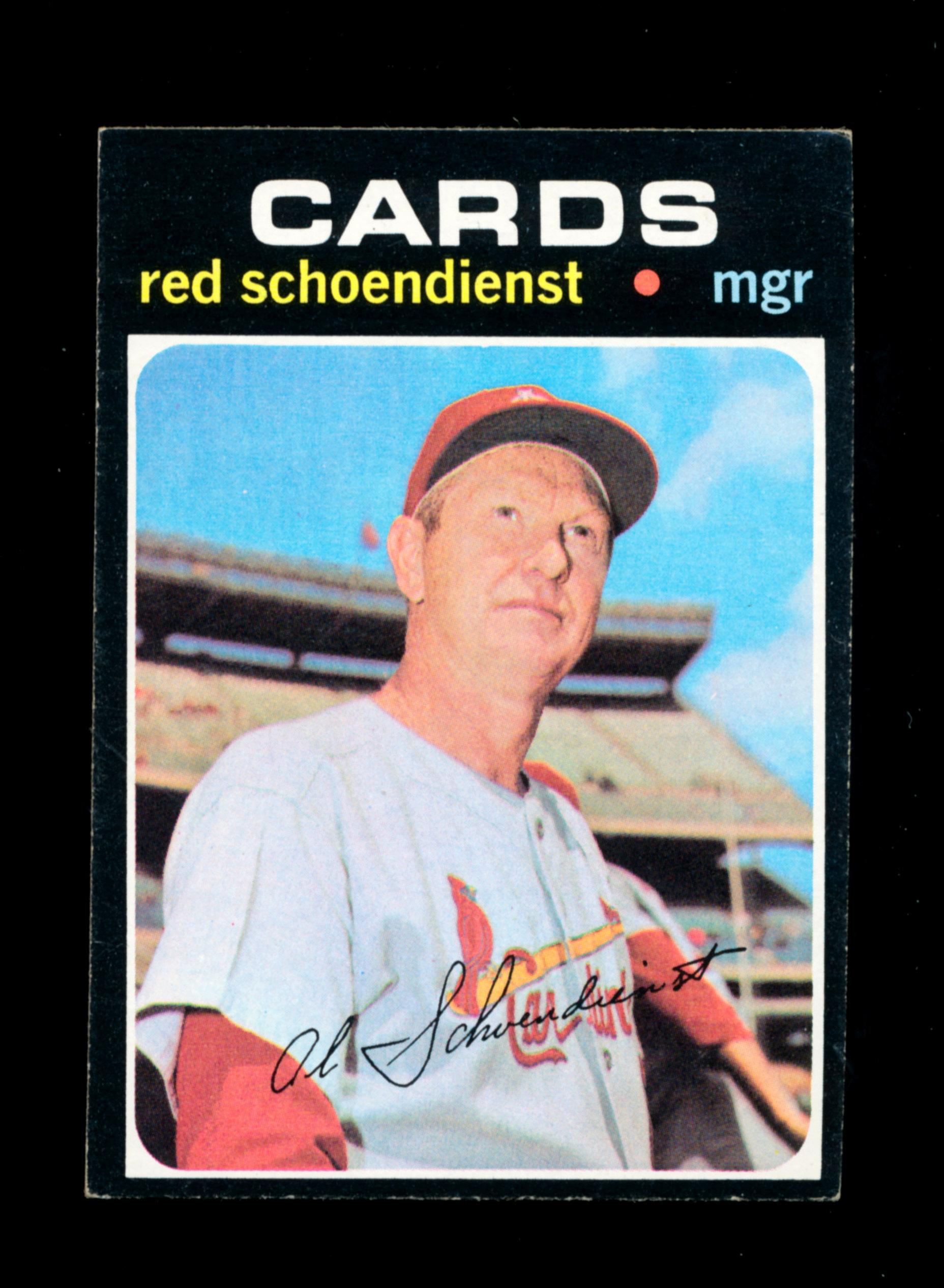 1971 Topps Baseball Card #239 Hall of Famer Red Schoendienst St Louis Cardi