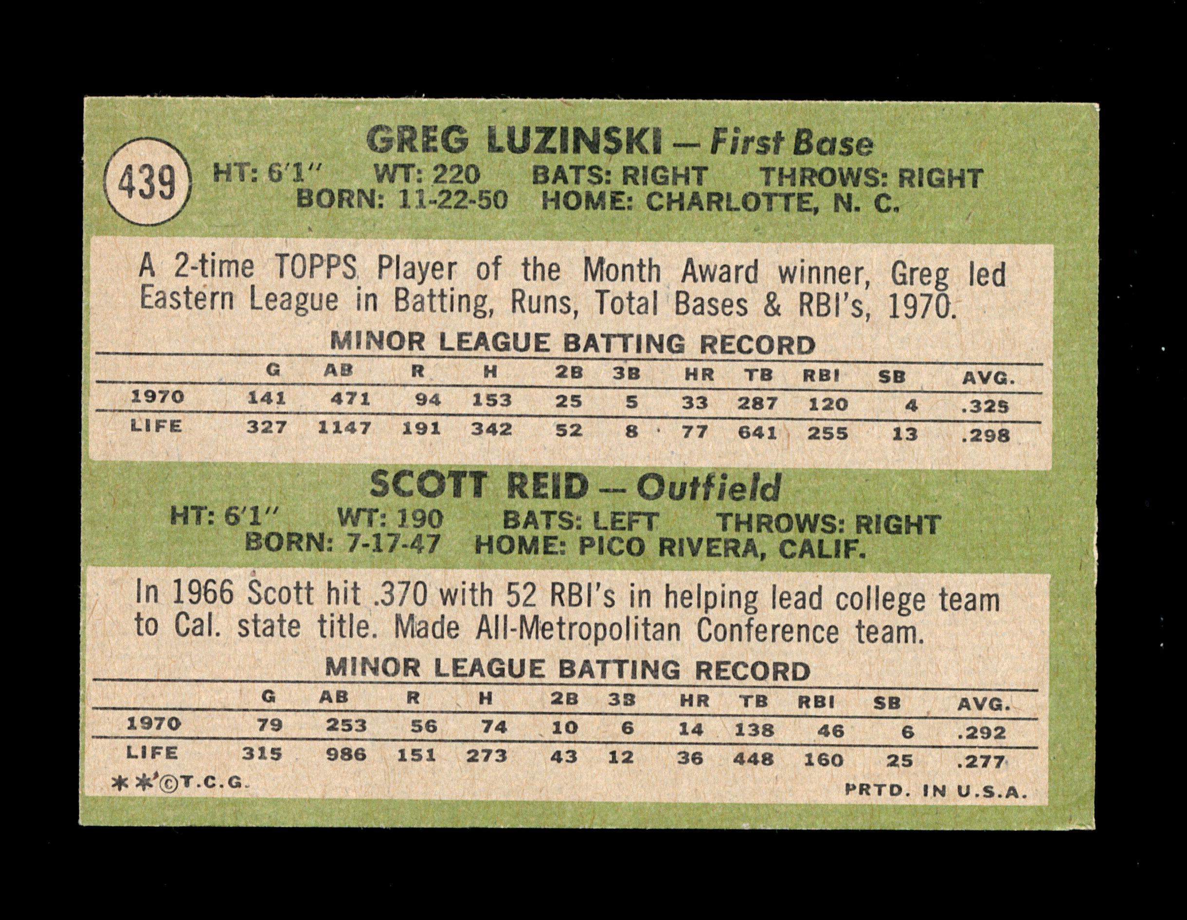 1971 Topps Baseball Card #429 Phillies  Rookie Stars Grg Luzinski-Scott Rei