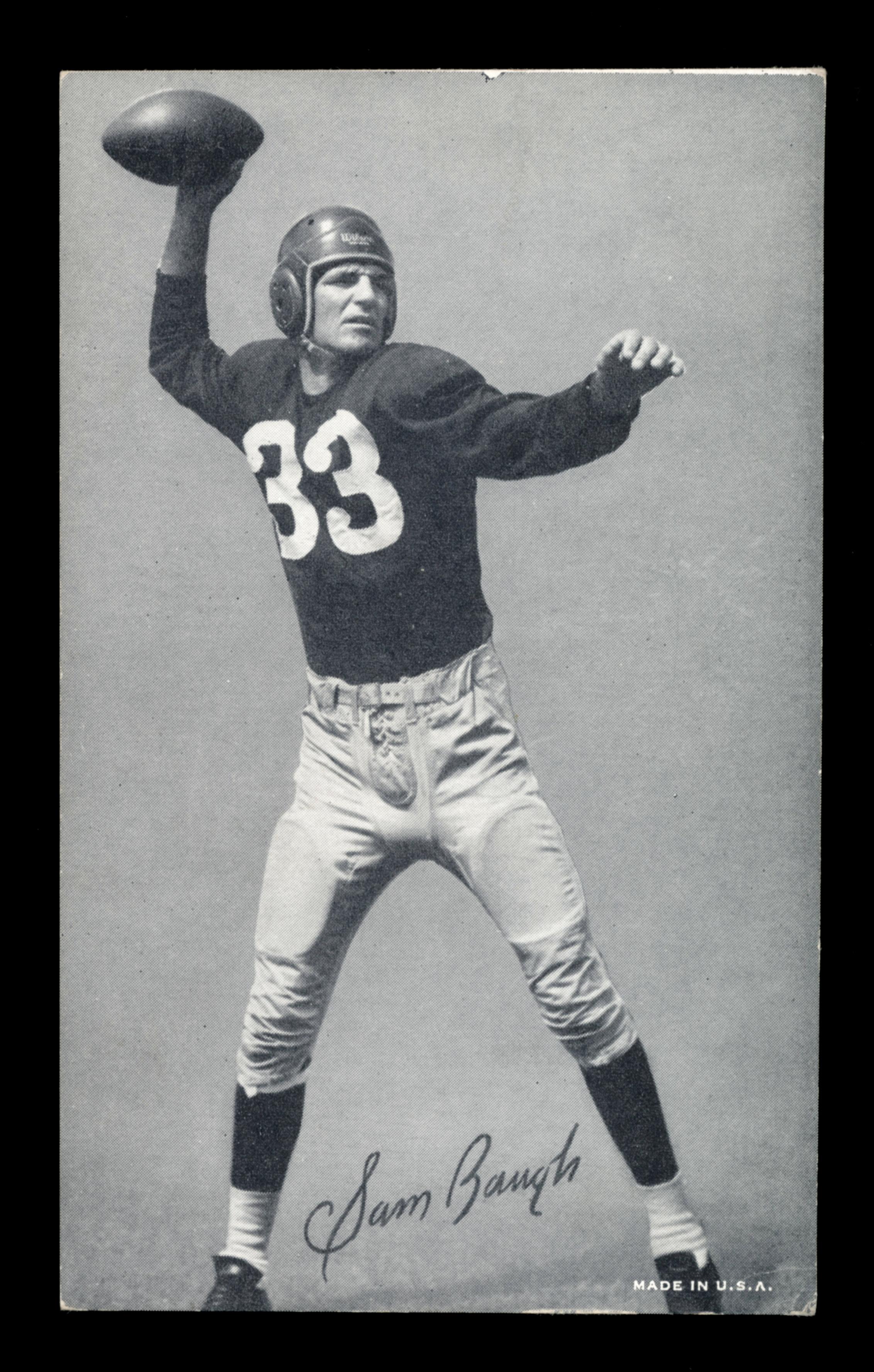 1948-52 Exhibit Football Card Hall of Famer Sammy Baugh Washington Redskins