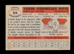 1956 Topps Football Card #55 Tobin Rote Green Bay Packers