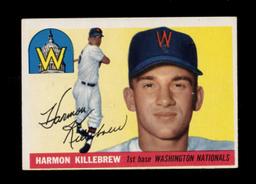 1955 Topps ROOKIE Baseball Card #124 Rookie Hall of Famer Harmon Killebrew