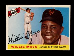 1955 Topps Baseball Card #194 Hall of Famer Willie Mays New York Giants