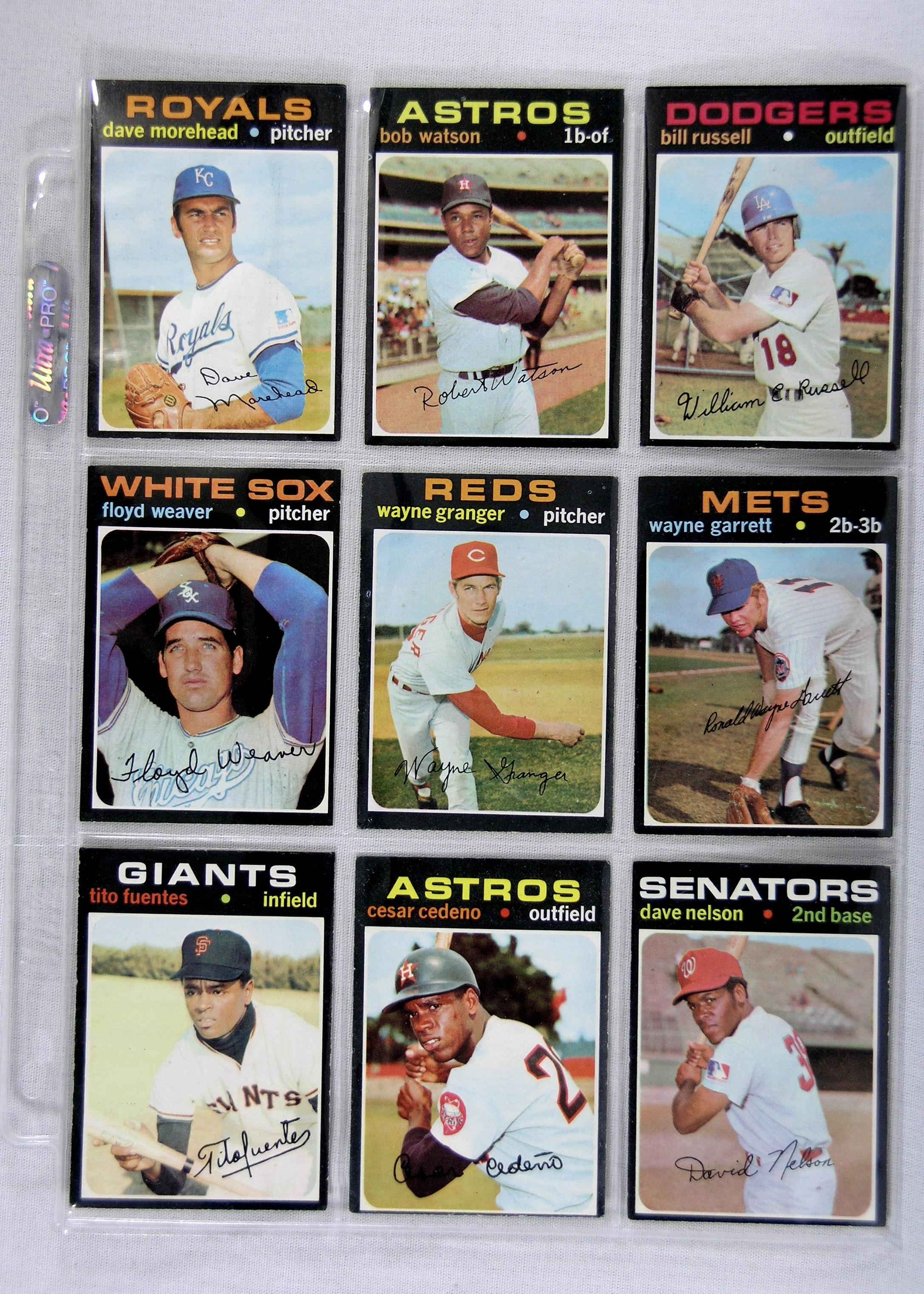 (189) 1971 Topps Baseball Cards Mosley EX and Higher Conditions. Nice Group