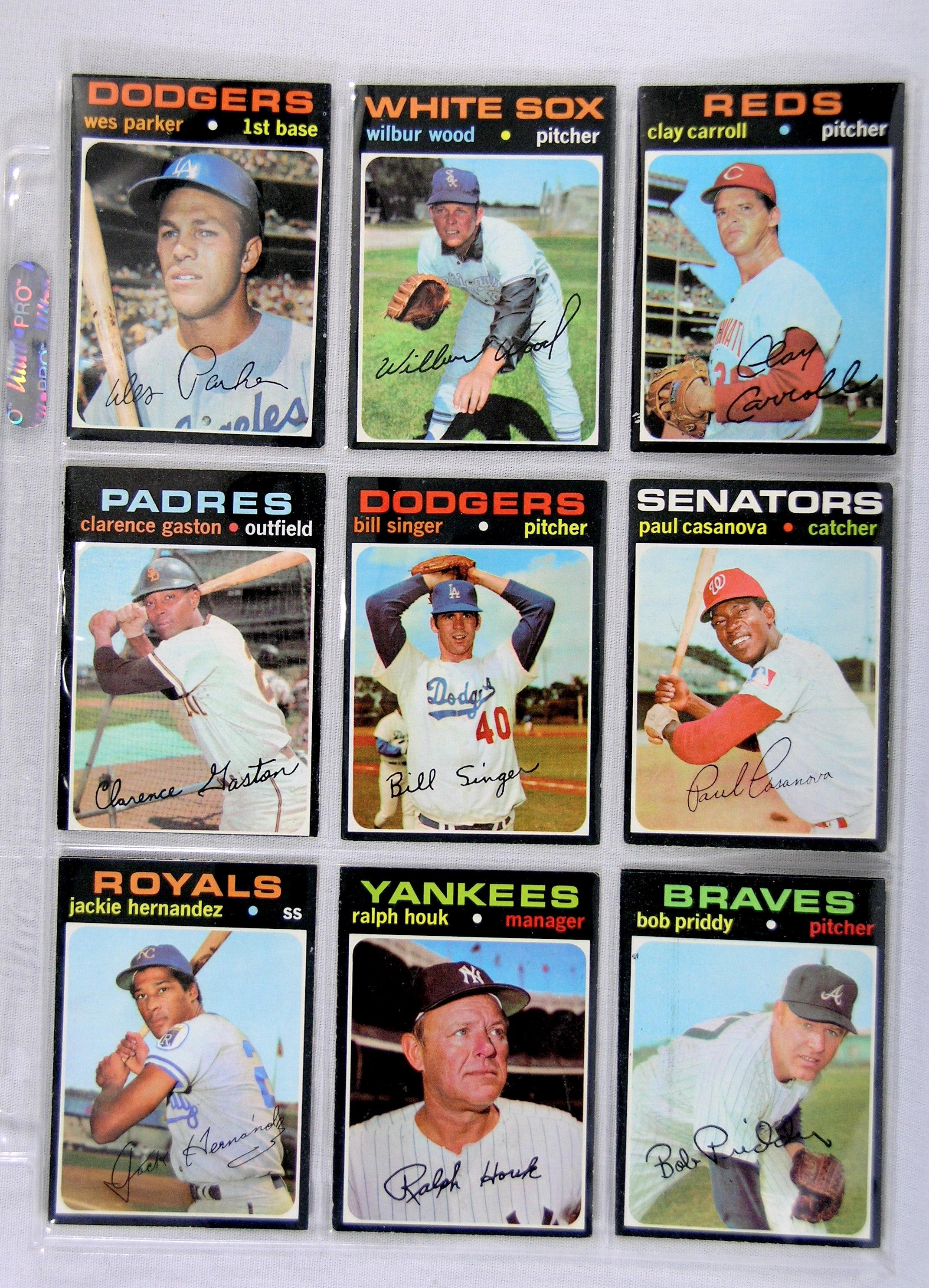 (189) 1971 Topps Baseball Cards Mosley EX and Higher Conditions. Nice Group