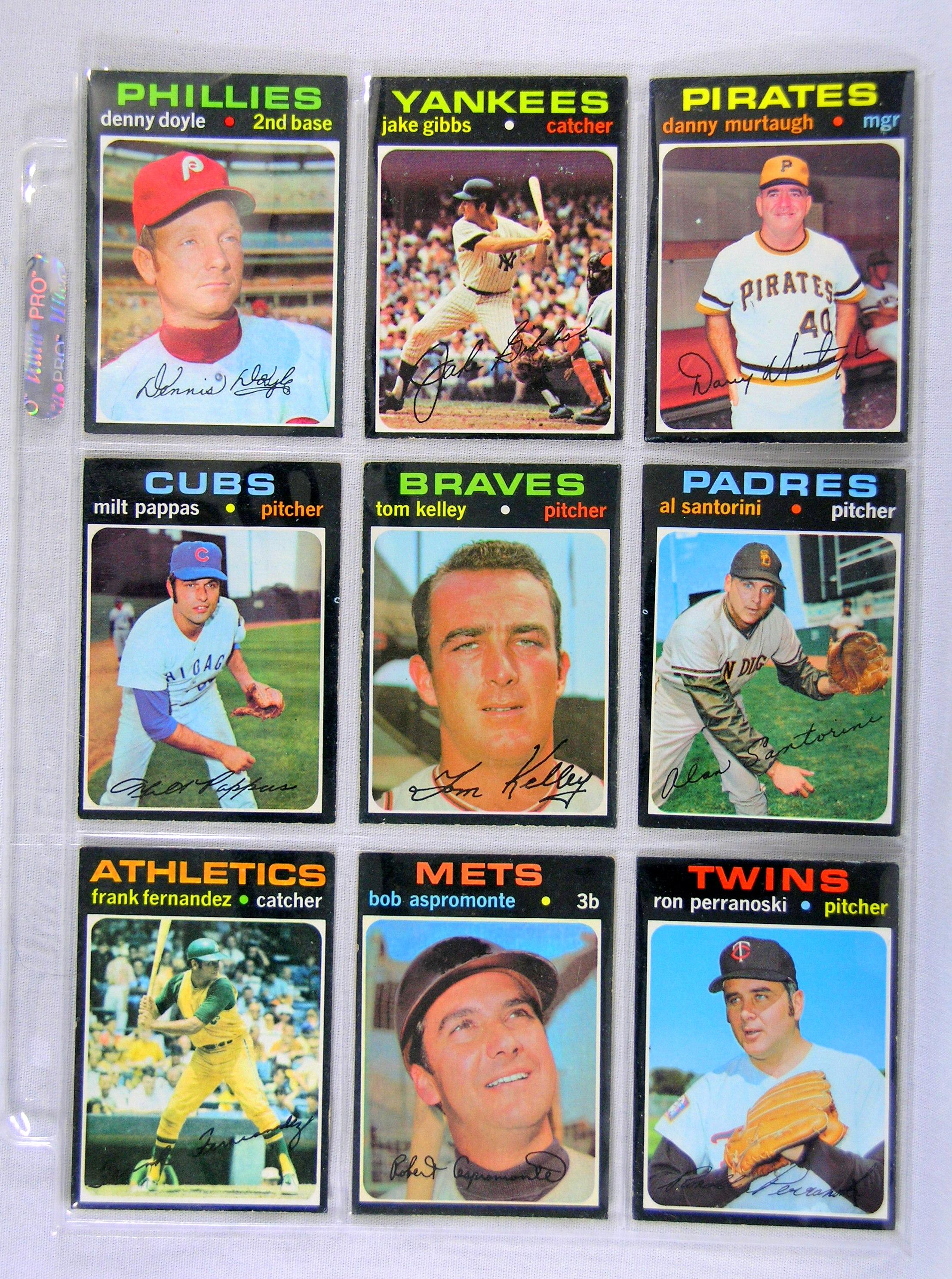 (189) 1971 Topps Baseball Cards Mosley EX and Higher Conditions. Nice Group