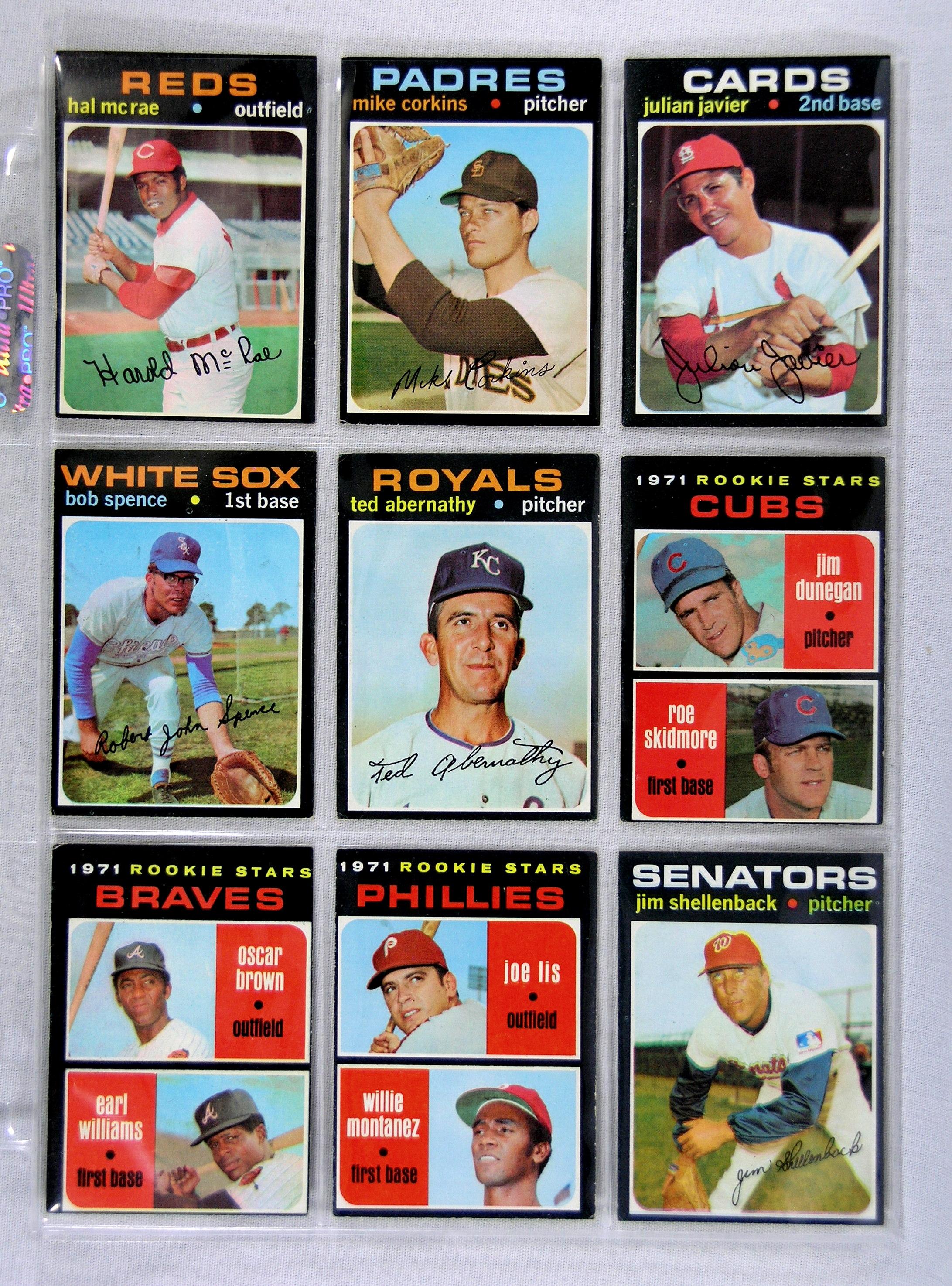 (189) 1971 Topps Baseball Cards Mosley EX and Higher Conditions. Nice Group