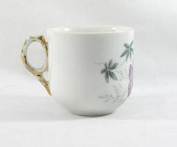 Vintage Flowered Porcelain/Ceramic Mustache Mug.