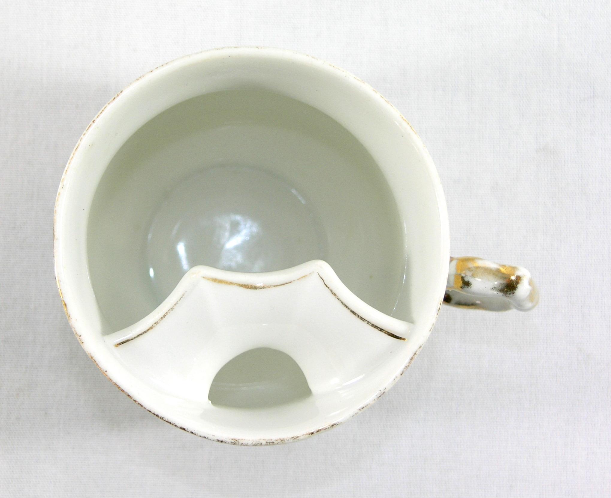 Vintage Flowered Porcelain/Ceramic Mustache Mug.