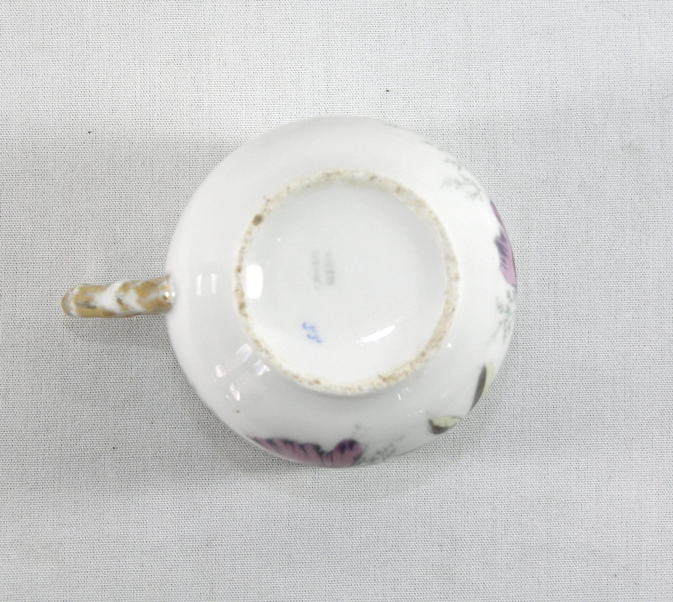 Vintage Flowered Porcelain/Ceramic Mustache Mug.