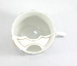 Vintage Blue and Gold Mustache Mug.