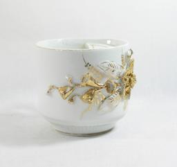 Vintage Gold Flowered Mustache Mug