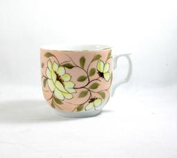 Vintage Flowered Porcelain/Ceramic Mustache Mug.