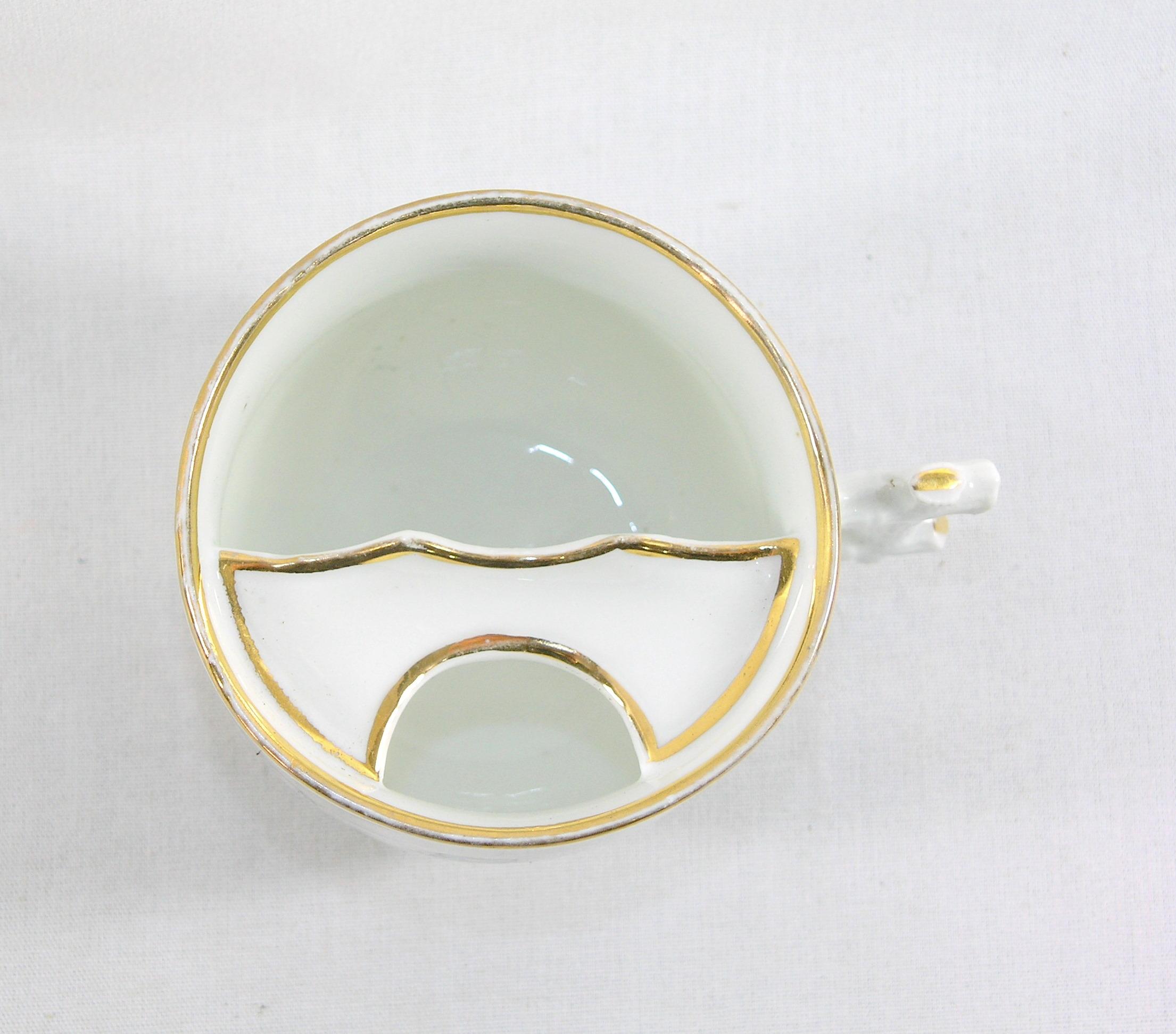 Vintage Flowered "Think of Me" Mustache Mug. Manufactured in Germany.