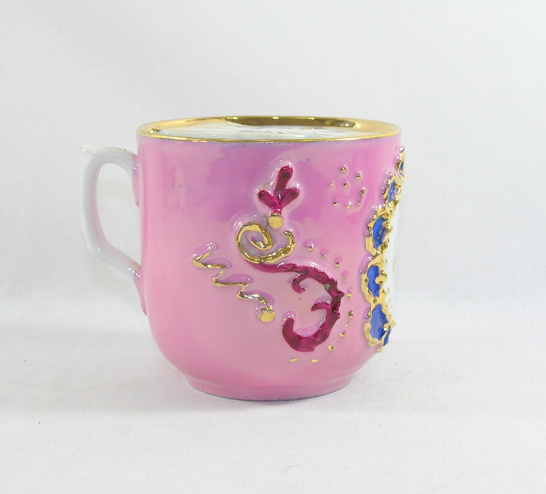 Vintage Flowered Mustache Mug. Made in Germany.