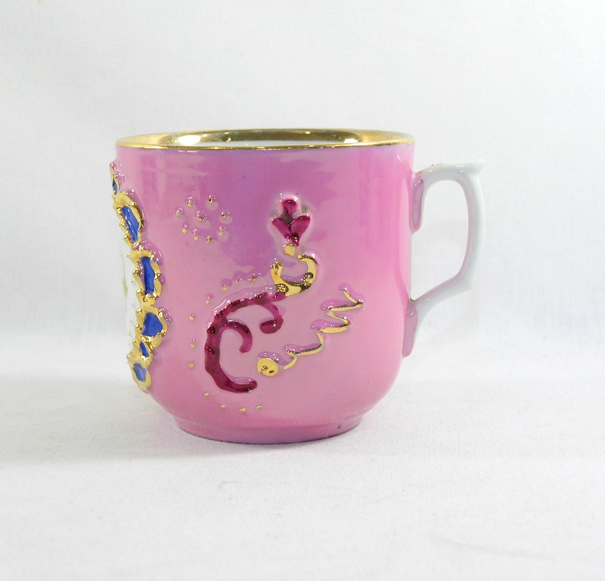 Vintage Flowered Mustache Mug. Made in Germany.