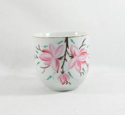 Vintage Flowered Porcelain/Ceramic Mustache Mug.