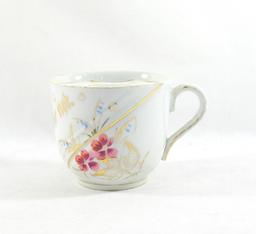 Vintage Flowered "Forget Me Not" Mustache Mug.