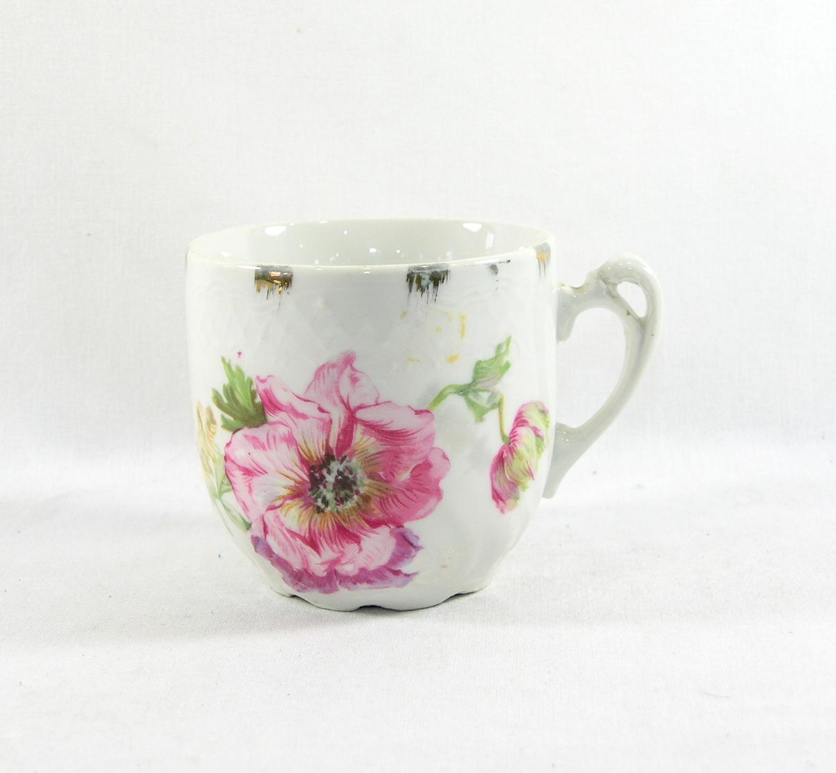 Vintage Flowered Porcelain/Ceramic Mustache Mug.