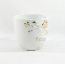 Vintage "A Present" Mustache Mug. Made in Germany.