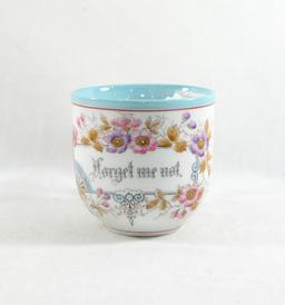 Vintage Flowered "Forget Me Not" Mustache Mug.