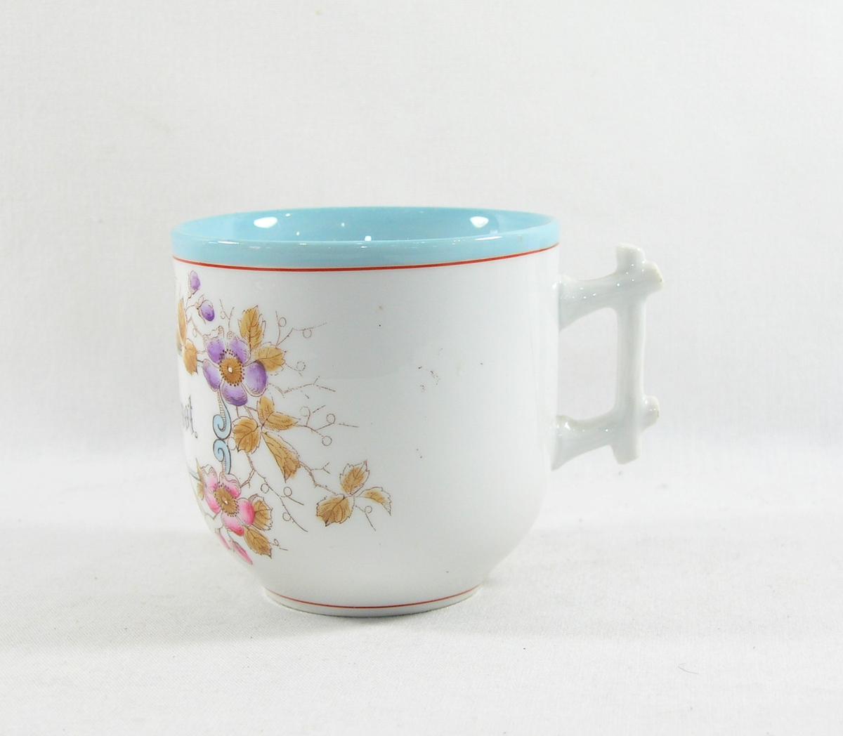 Vintage Flowered "Forget Me Not" Mustache Mug.