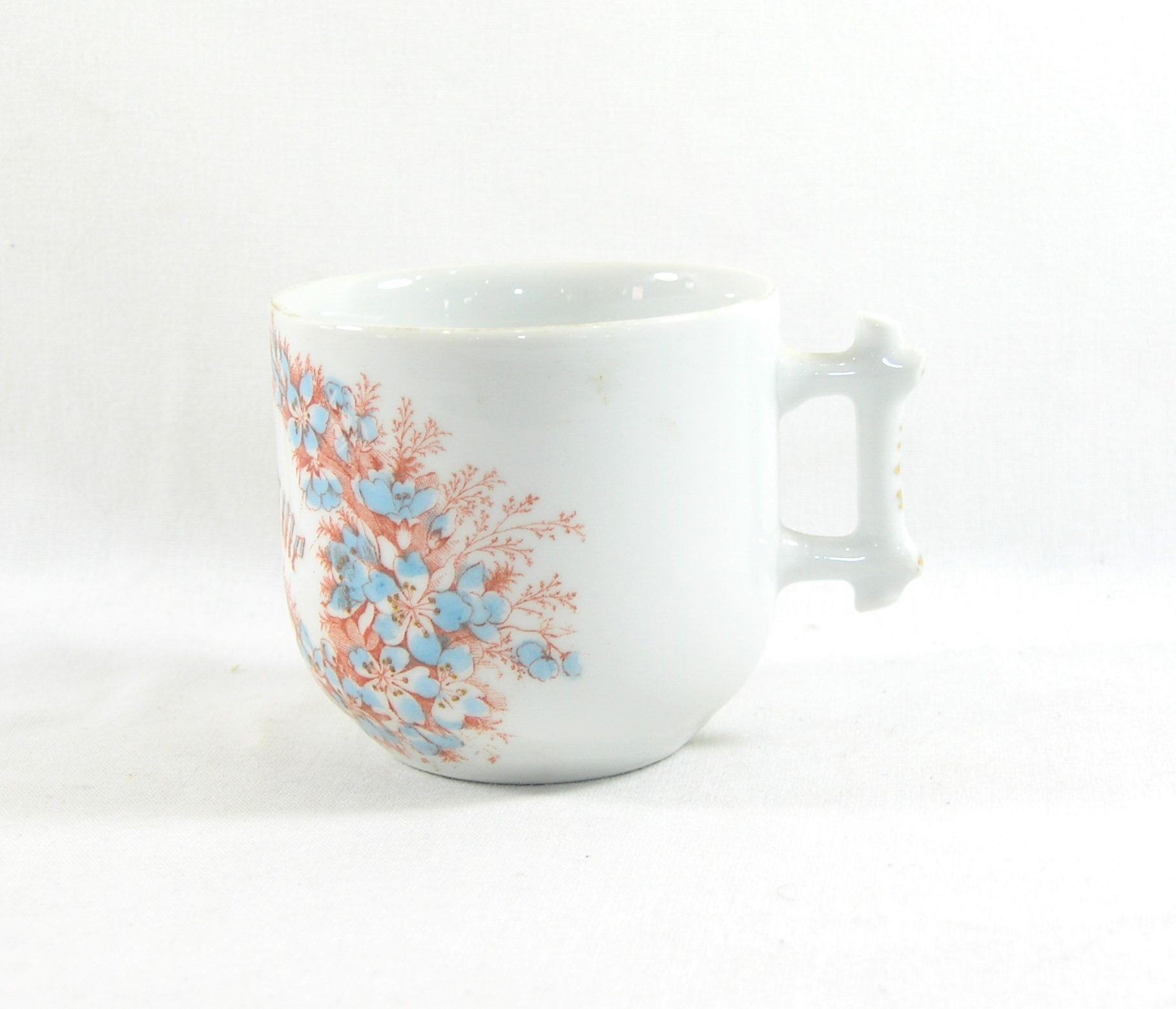 Vintage Flowered "Remember Me" Mustache Mug.