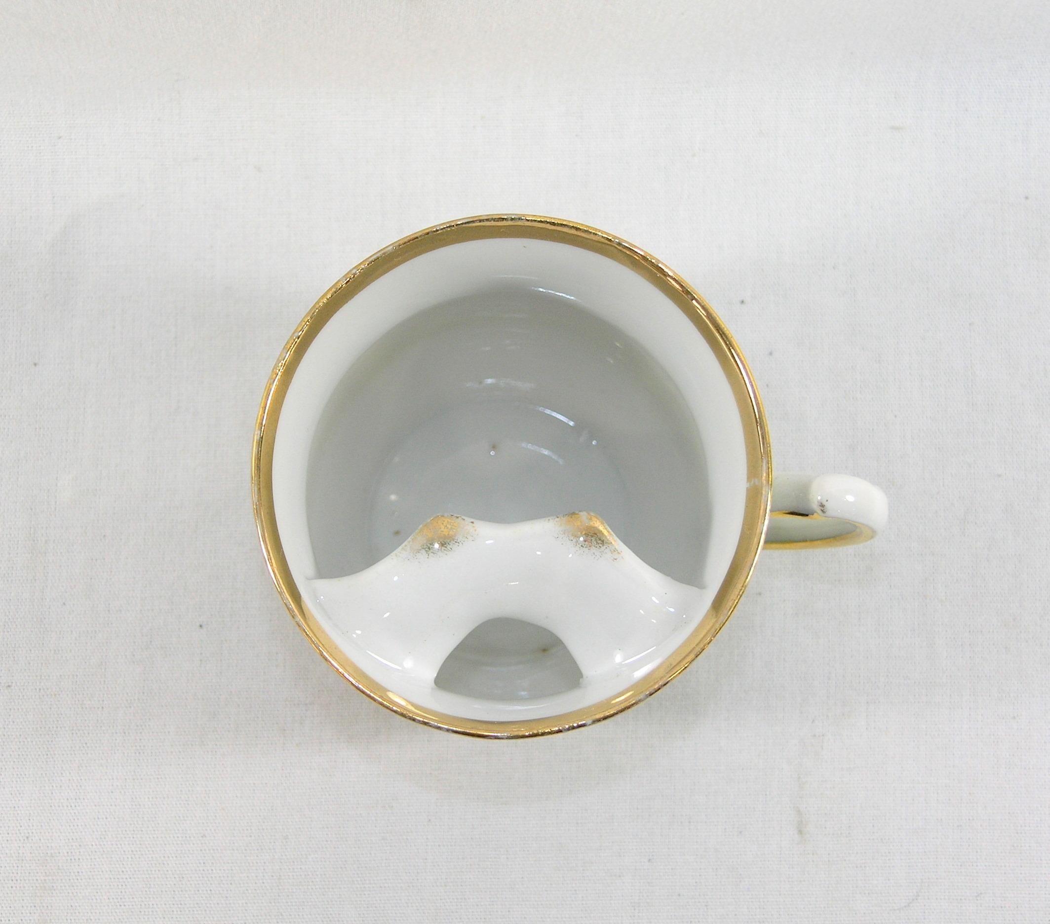 Vintage Flowered Porcelain/Ceramic Mustache Mug.