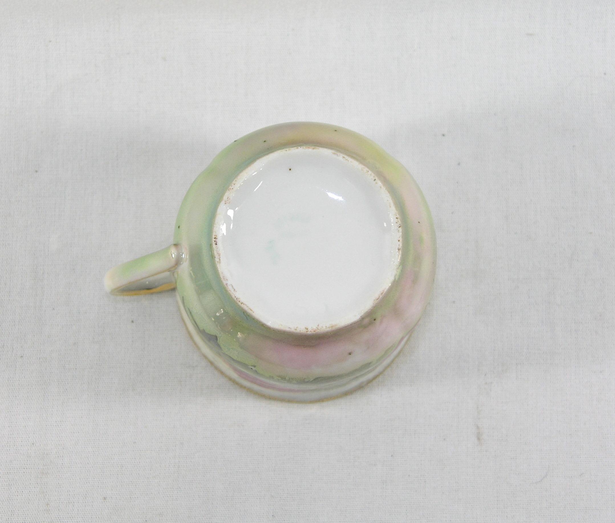 Vintage Flowered Porcelain/Ceramic Mustache Mug.