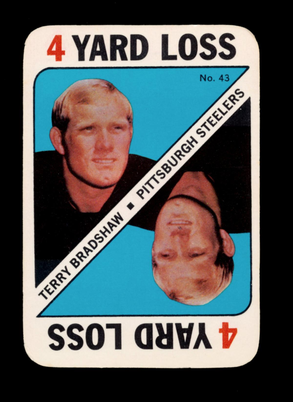 1971 Topps Game Card #43 Hall of Famer Terry  Bradshaw Pittsburgh Steelers