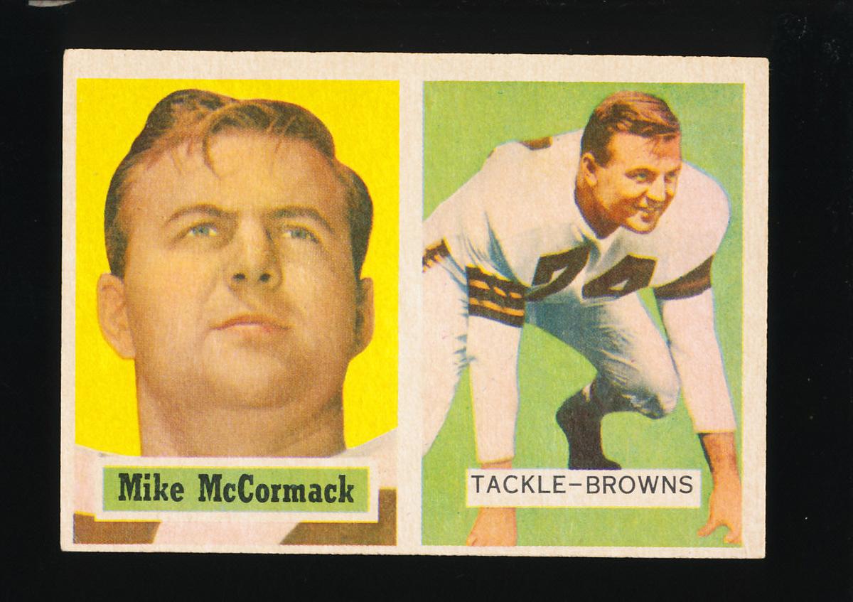 1957 Topps Football Card #3 Hall of Famer Mike McCormack Cleveland Browns