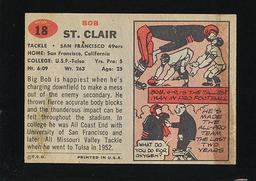 1957 Topps Football Card #18 Hall of Famer Bob St Clair San Francisco 49ers