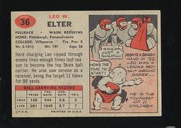 1957 Topps Football Card #36 Leo Elter Washington Redskins