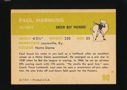 1961 Fleer Football Card #90 Hall of Famer Paul Hornung Green Bay Packers