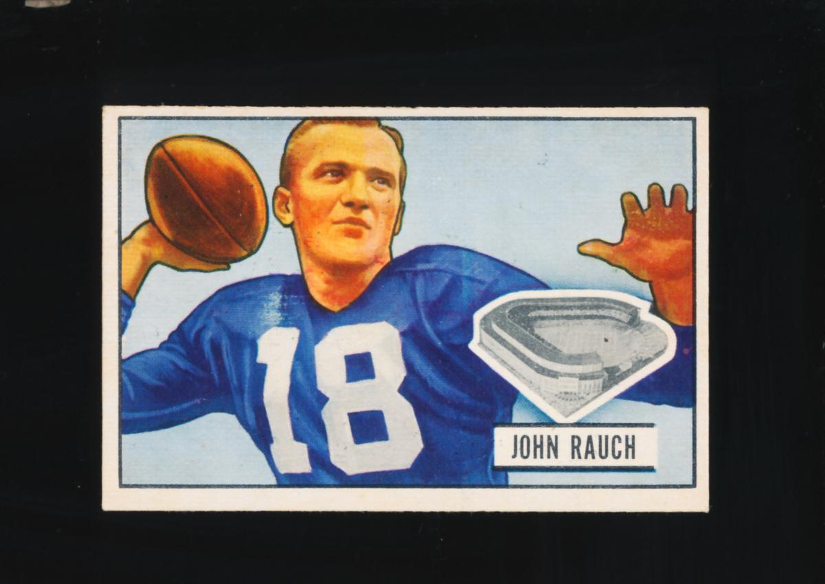 1951 Bowman Football Card #44 John Rauch New York Yanks